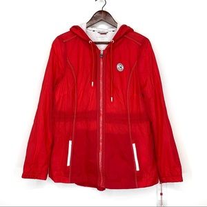 Tommy Hilfiger Sport Red Nylon Corded Lightweight Cool Weather Jacket New Nwt